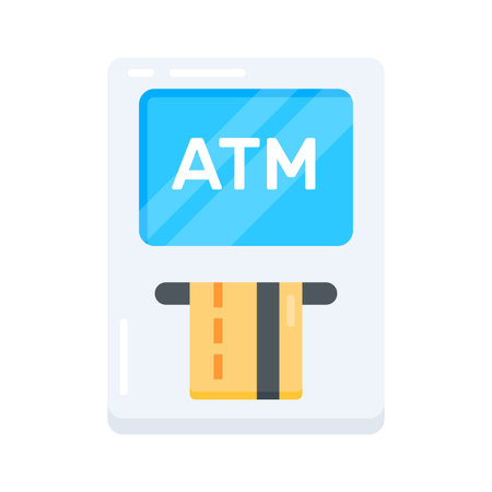 Check out this flat icon showing atm machineのイラスト素材