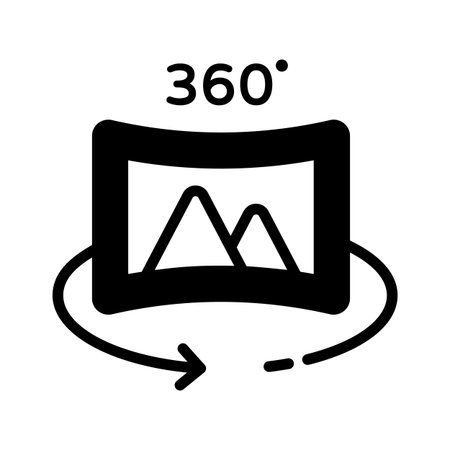 An editable glyph icon of immersive 360 view