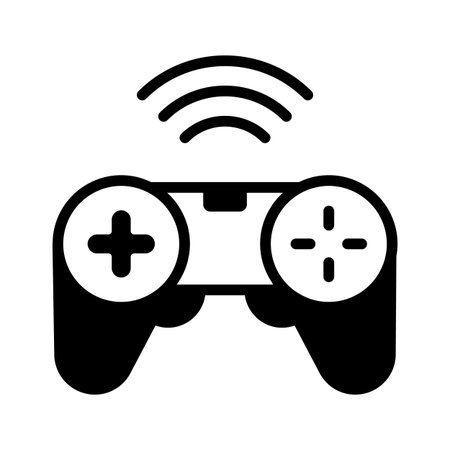 A captivating glyph icon of smart gamepad device