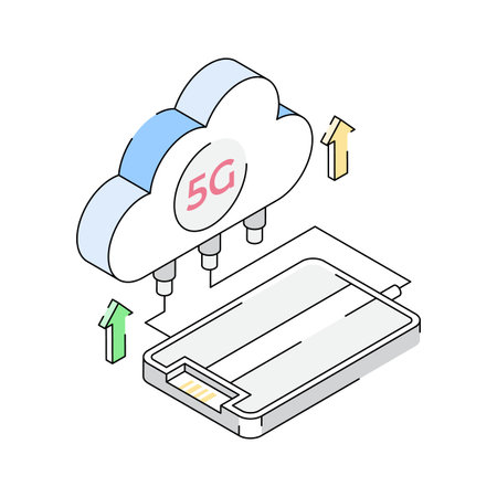 5g cloud icon amazingly designed in isometric style