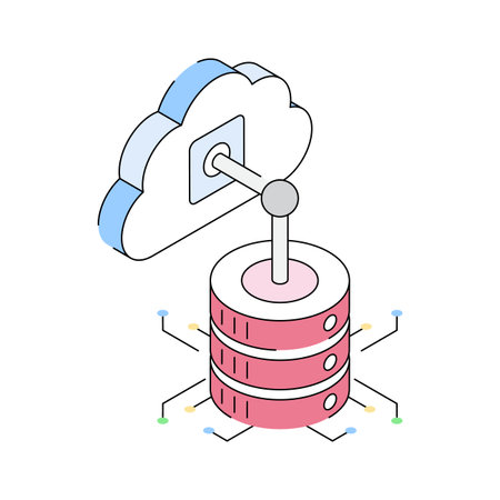 Ready to use isometric icon of cloud database