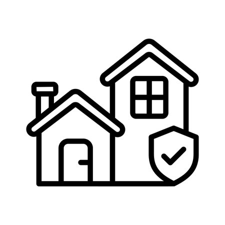 A captivating line style icon depicting home securityのイラスト素材