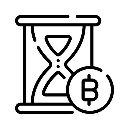 Premium outline icon of online bitcoin payment