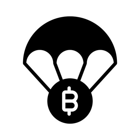 Premium glyph icon of bitcoin airdrop deliveryのイラスト素材
