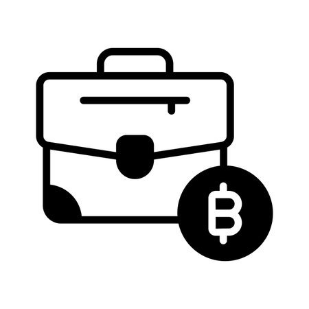 Modern glyph icon of bitcoin briefcase, ready for premium useのイラスト素材