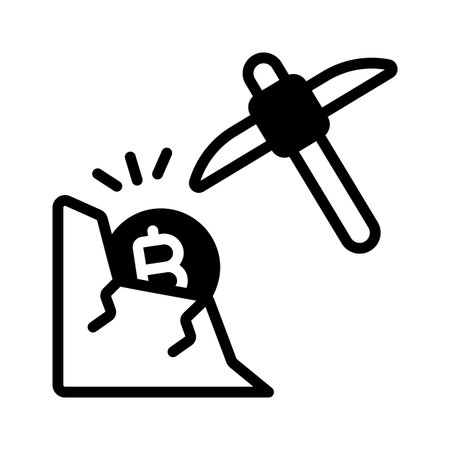 Ready to use glyph icon of bitcoin mining gearのイラスト素材