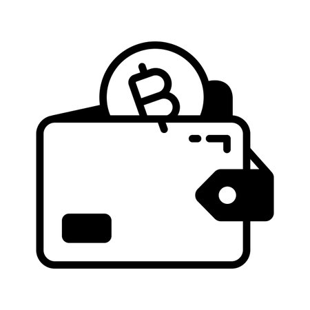 Trendy glyph icon of secure bitcoin walletのイラスト素材