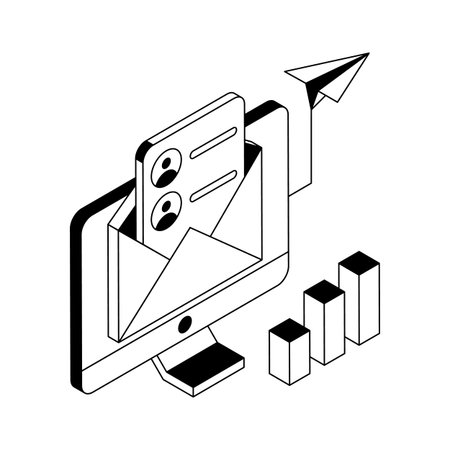 An amazing isometric icon of email marketing needsのイラスト素材