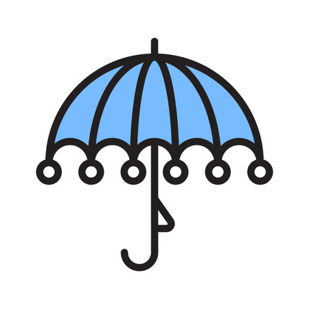 Eye catchy glyph style icon showing fancy umbrellaのイラスト素材