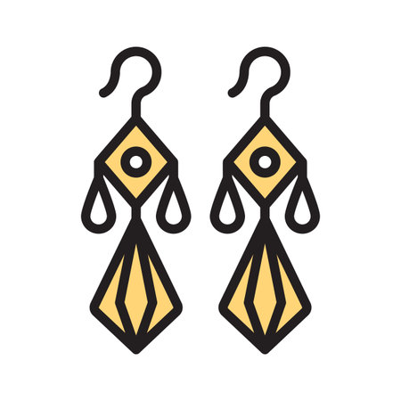 Get a glimpse of this amazing glyph icon showing earringsのイラスト素材