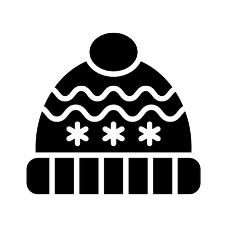 A captivating glyph style icon of winter beanieのイラスト素材