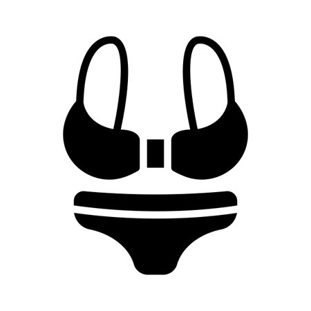 An icon of beach bikini designed in glyph styleのイラスト素材