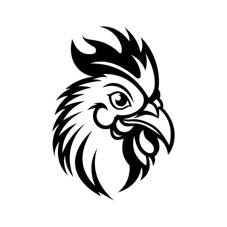 A squawking glyph icon of chicken mascot faceのイラスト素材