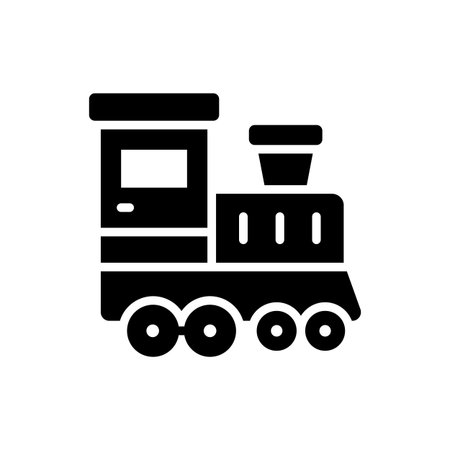 Easy to edit glyph icon of fast train engineのイラスト素材