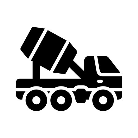 Grab this glyph icon of rotating cement truckのイラスト素材