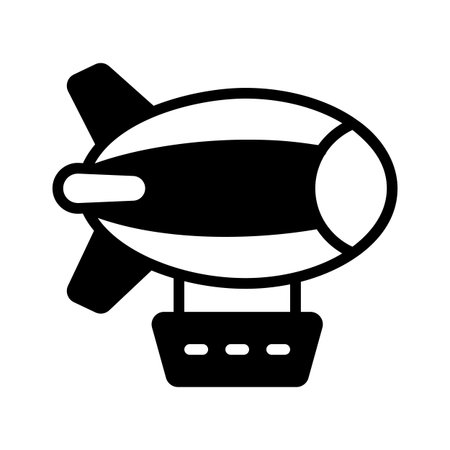 Well crafted glyph icon of floating airship blimpのイラスト素材