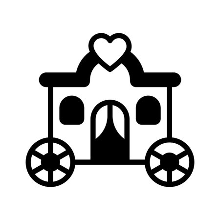 A captivating glyph icon of wedding carriage rideのイラスト素材
