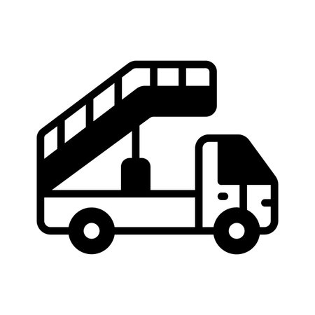 A trendy glyph icon of airport stairs service truckのイラスト素材