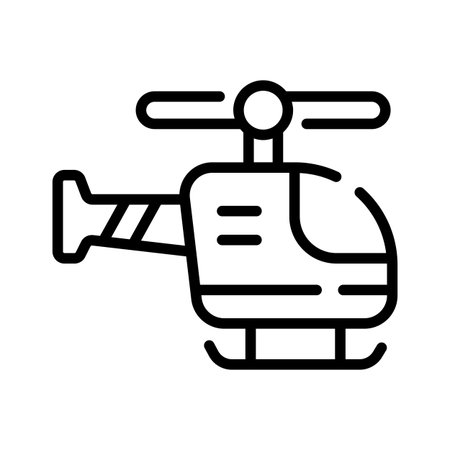 A modern outline icon of flying rescue helicopterのイラスト素材