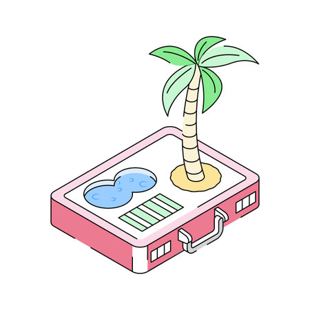 A visually engaging isometric icon of beach holidayのイラスト素材