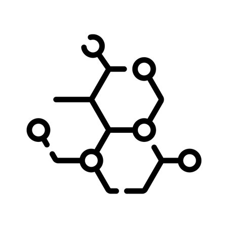 A customizable linear icon of molecular bonding structureのイラスト素材