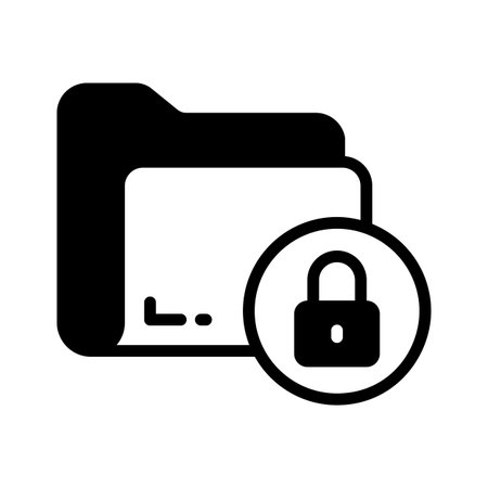 Easy to edit glyph icon of secure folder fileのイラスト素材