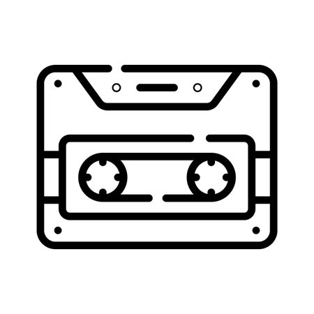 A sleek outline icon of old cassette backupのイラスト素材