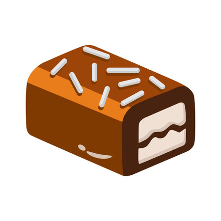 A sleek 2d style icon of long choco stickのイラスト素材