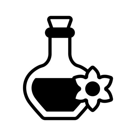 A visually engaging glyph icon of essential oil bottleのイラスト素材