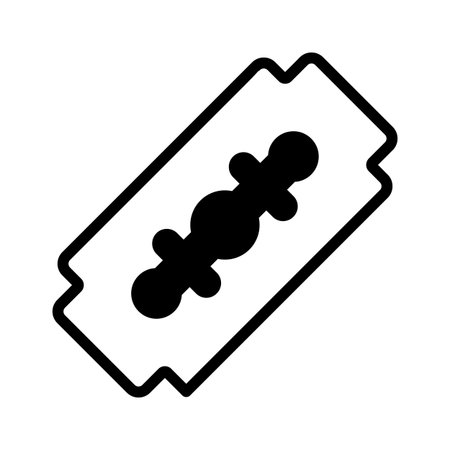 A modern glyph style icon of shaving blade pieceのイラスト素材