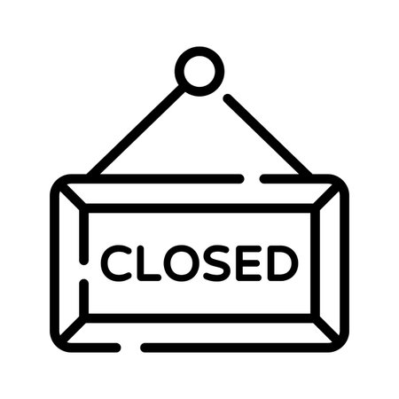 Easy to edit outline icon of closed board signのイラスト素材