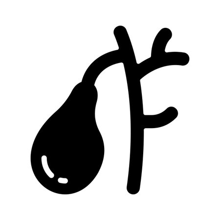 A modern glyph icon of bile duct systemのイラスト素材