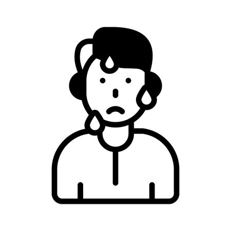 A captivating glyph icon of sweating humanのイラスト素材