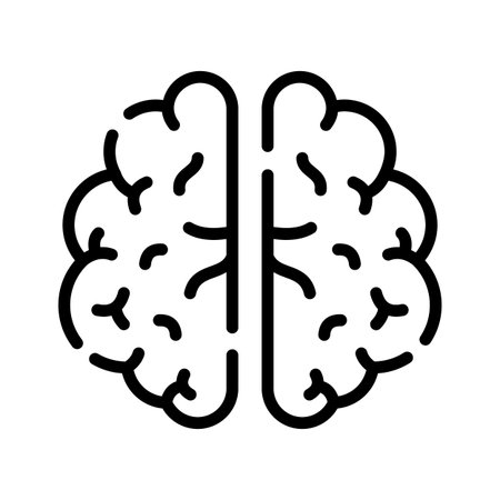 A captivating outline icon of human brain anatomyのイラスト素材
