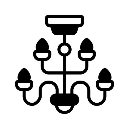 An amazing glyph icon of decorative chandelier lightのイラスト素材