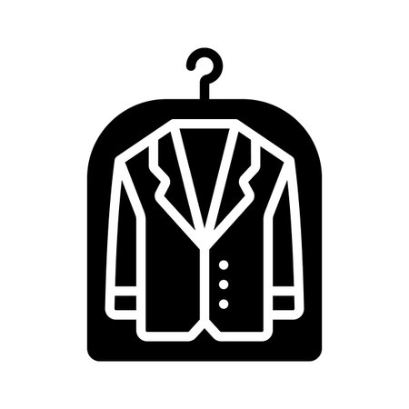 Trendy glyph style icon of hanging clean coatのイラスト素材