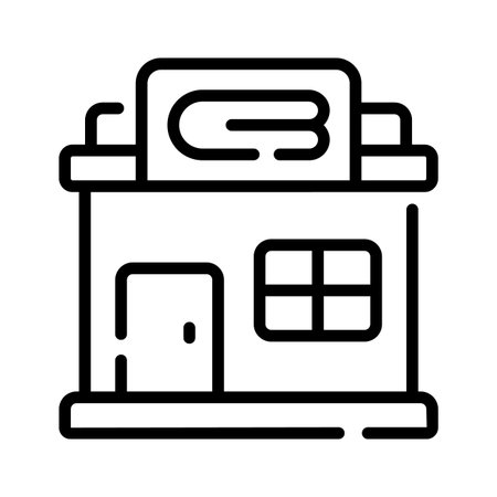 Premium outline style icon of local laundry shopのイラスト素材