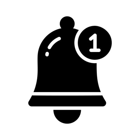 A modern glyph icon of notification bell alertのイラスト素材
