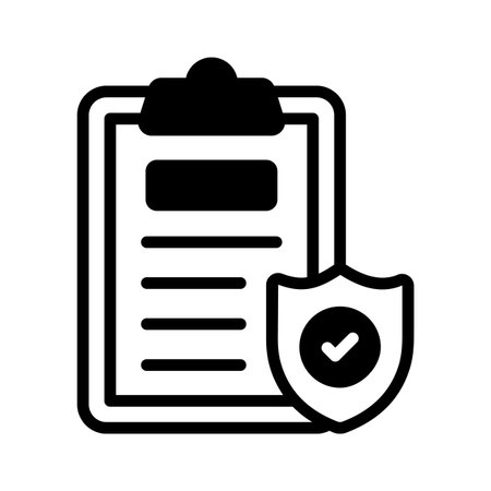 Visually engaging glyph icon of protected secure fileのイラスト素材