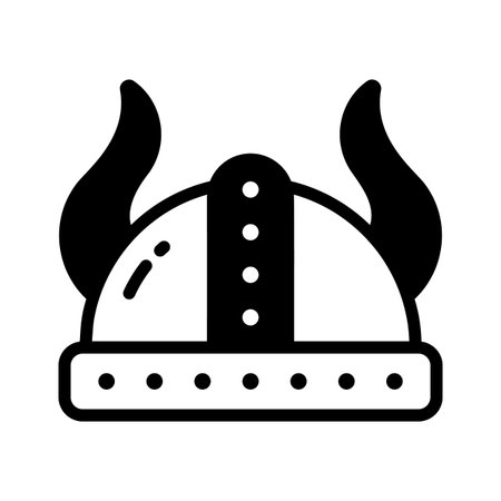 Sleek glyph style icon of traditional viking helmetのイラスト素材