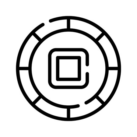 Handy linear icon of rare engraved ancient coinのイラスト素材