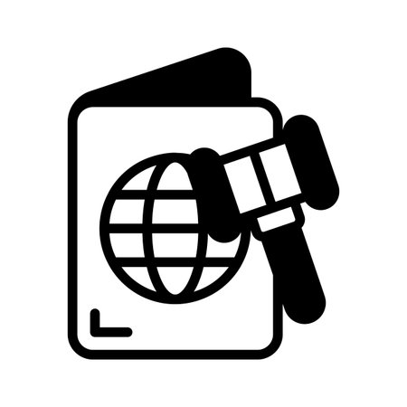 A modern glyph icon of global travel law rulesのイラスト素材