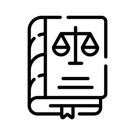 Easy to edit outline icon of criminal law studyのイラスト素材