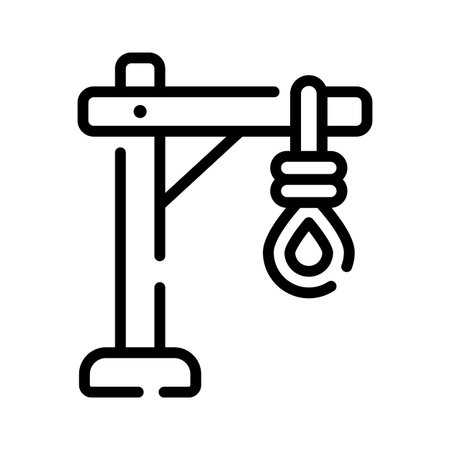 Easy to edit linear icon of death rope knotのイラスト素材
