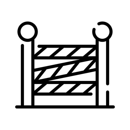 A modern outline icon of tape barrierのイラスト素材