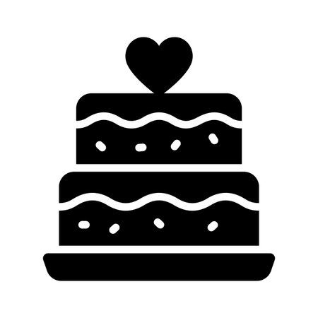 A glyph style icon of delicious mothers day cakeのイラスト素材