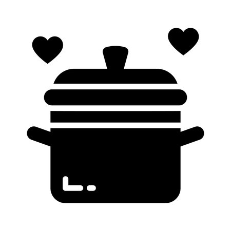 Easy to edit glyph style icon of cooking potのイラスト素材