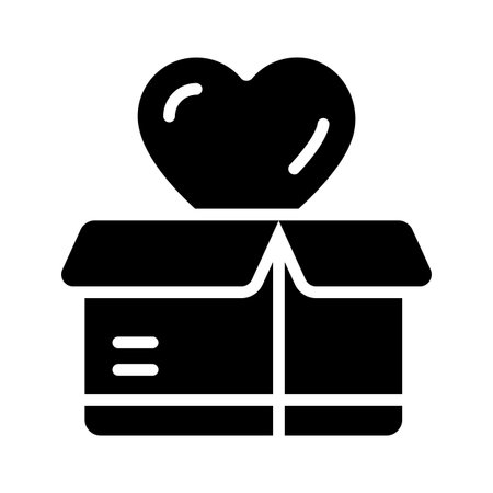 An amazing glyph icon of wrapped lovely gift boxのイラスト素材
