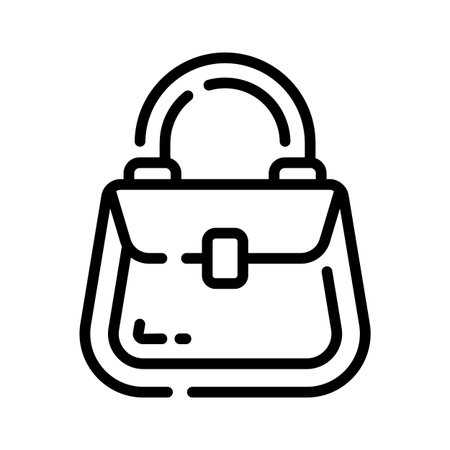 An editable outline icon showing a fancy purseのイラスト素材