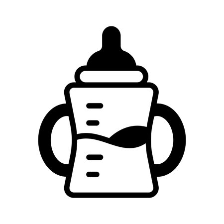A modern glyph style icon of baby feeder bottleのイラスト素材